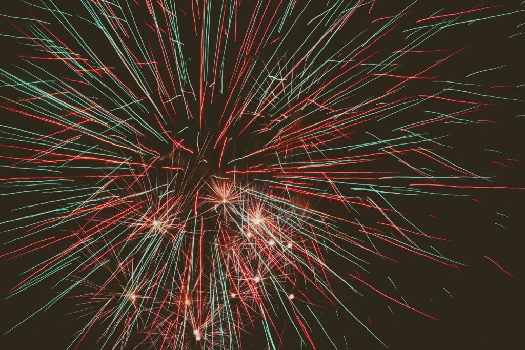 Colorful Fireworks Wallpaper: Festive Night Sky Spectacle