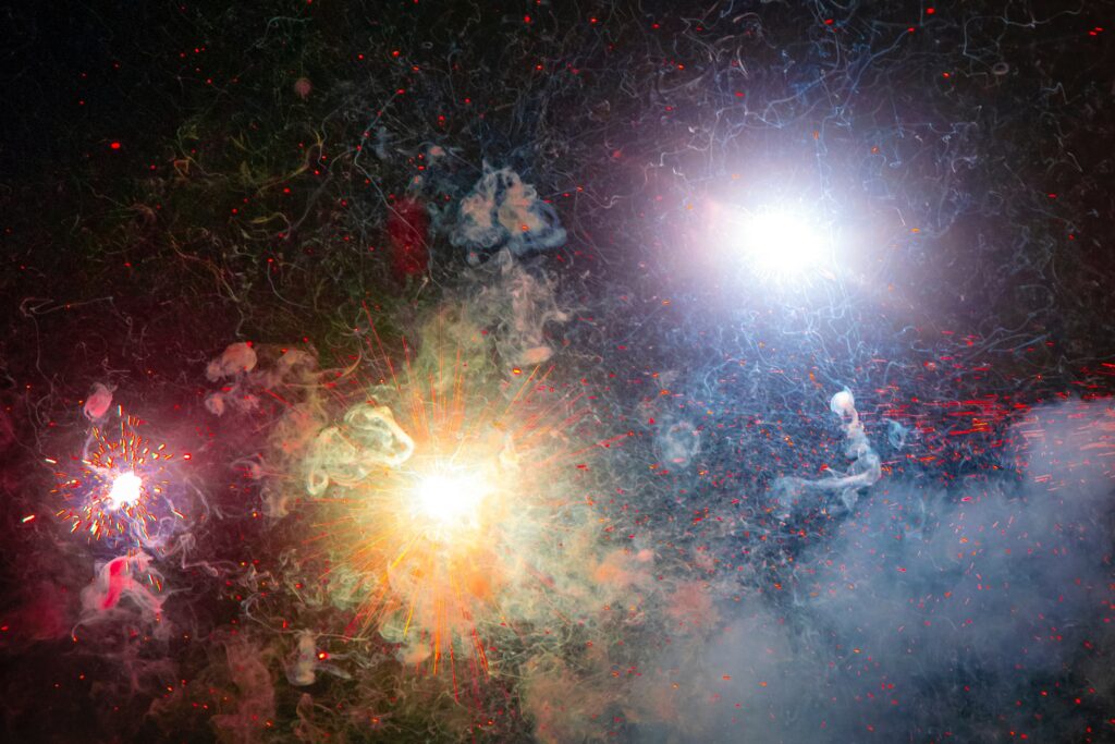 Vibrant Fireworks Wallpaper: Colorful Night Sky Background