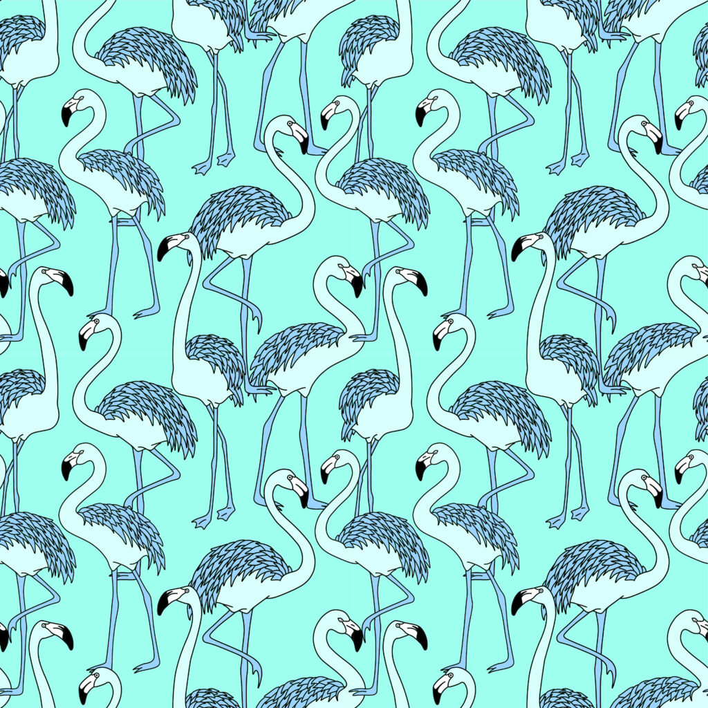 Vibrant Flamingo Wallpaper: Tropical Blue & Turquoise Background