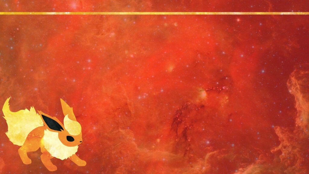 Flareon Wallpaper: Fiery Cosmic Background for Pokémon Fans