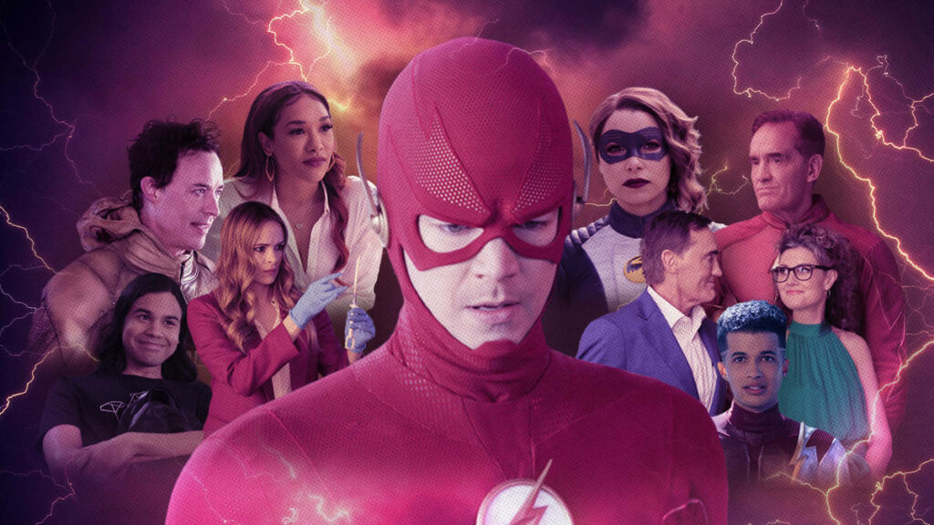 Dynamic Flash Cast Wallpaper: Iconic Superhero & Team in Action