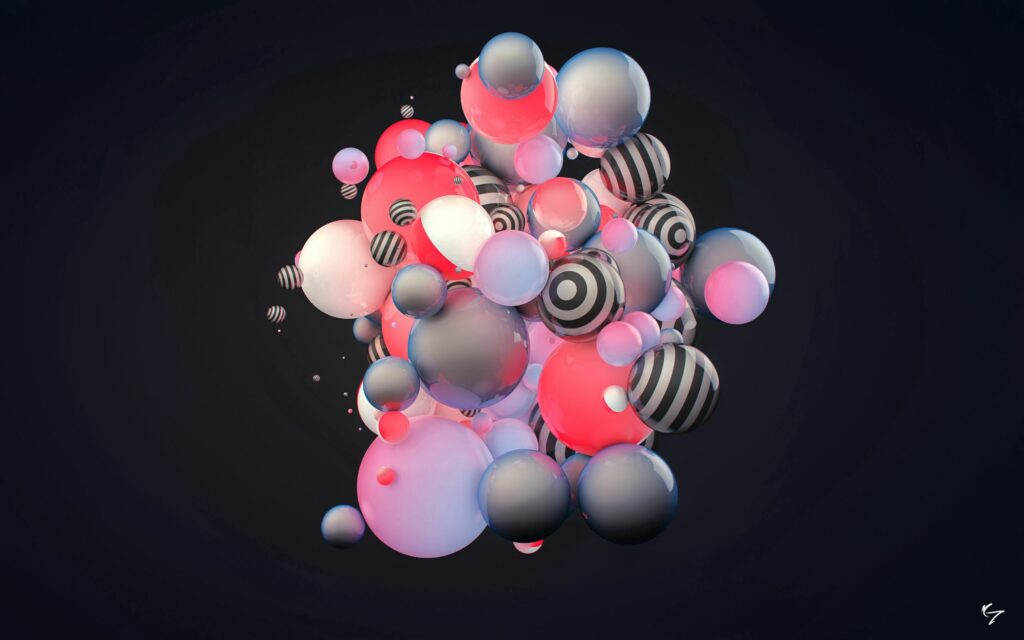 Vibrant Floating Balls Wallpaper - 2560x1600 Colorful Design