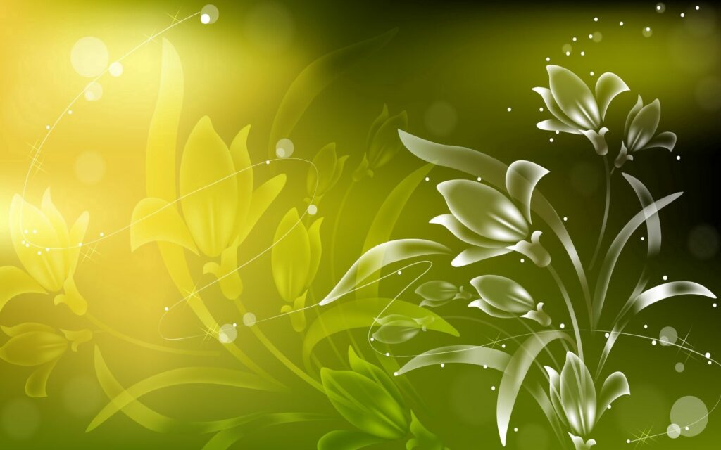 Vibrant Floral Abstract Wallpaper - 1920x1200 Green & Yellow Design
