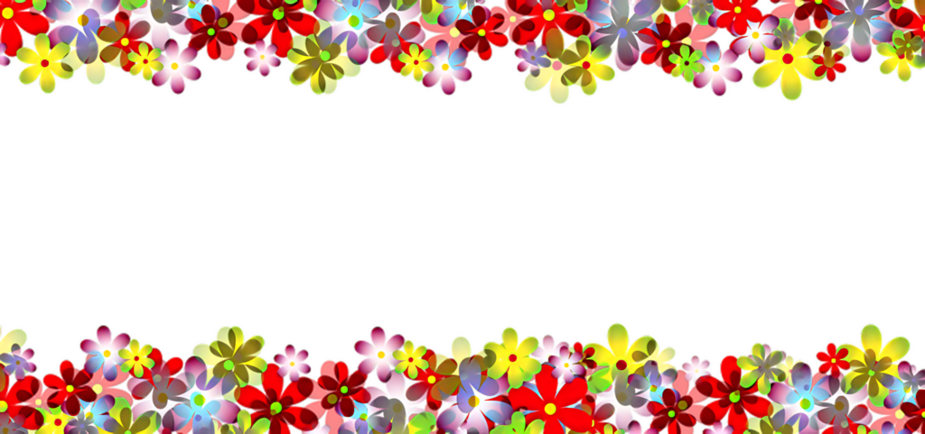 Vibrant Floral Border Wallpaper: Colorful Flowers on Black Background