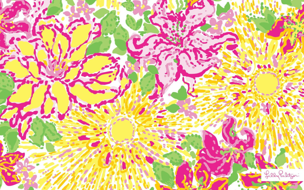 Vibrant Floral Desktop Wallpaper: Lilly Pulitzer Inspired Background