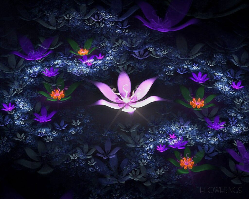 Vibrant Abstract Flowers Wallpaper - 1280x1024 Fractal Art Background