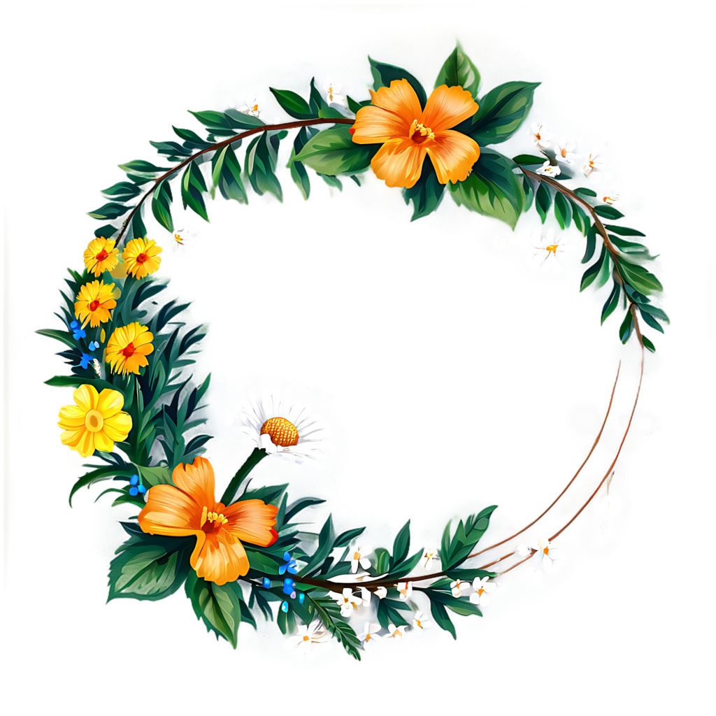 Vibrant Floral Garland Wallpaper: Colorful Nature Background