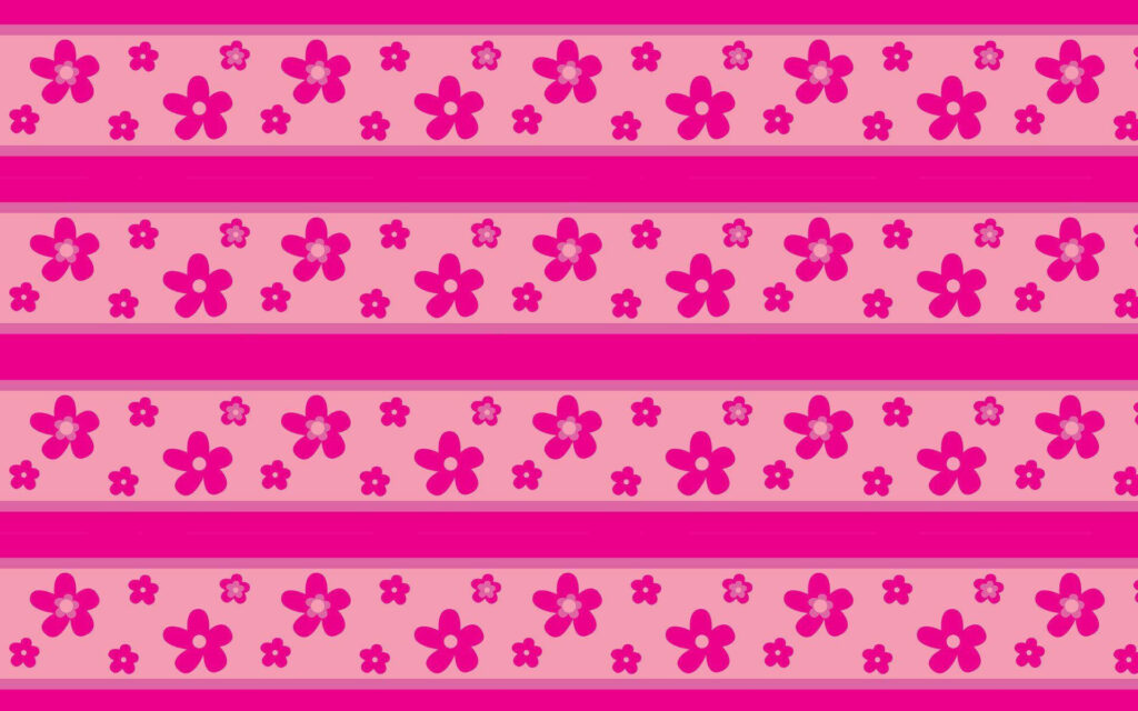 Vibrant Floral Delight: A Stunning Display of Hot Pink Blossoms and Striking Linear Patterns Wallpaper