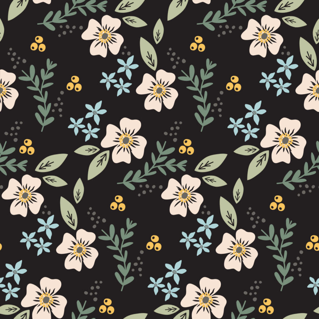Vibrant Floral Wallpaper: Colorful Blooms on Dark Background