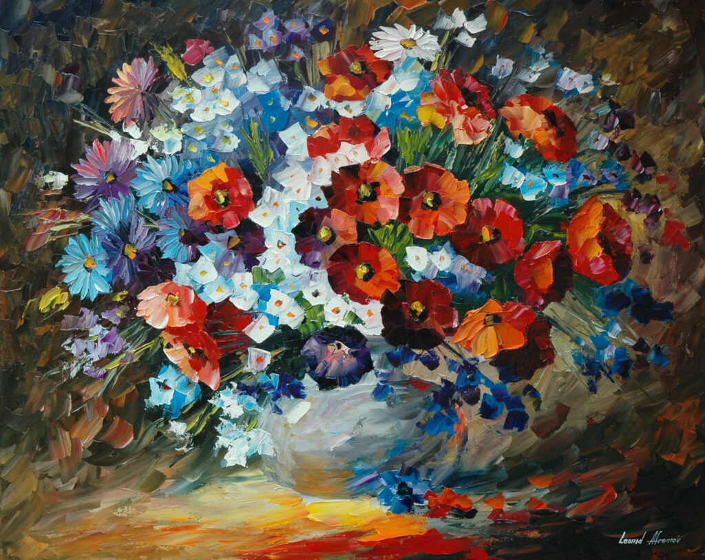 Vibrant Floral Artwork: Colorful Flowers for Beautiful Desktop Background Wallpaper