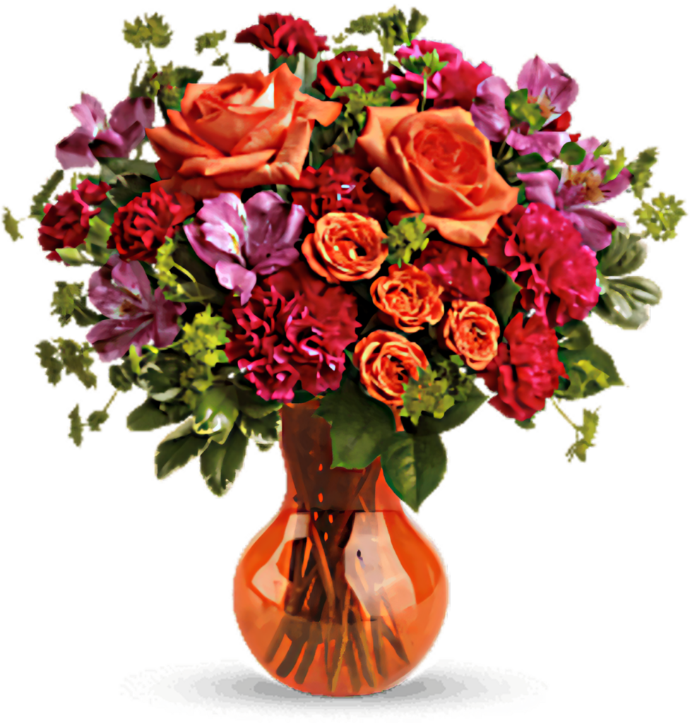 Vibrant Floral Wallpaper: Colorful Roses & Carnations Arrangement