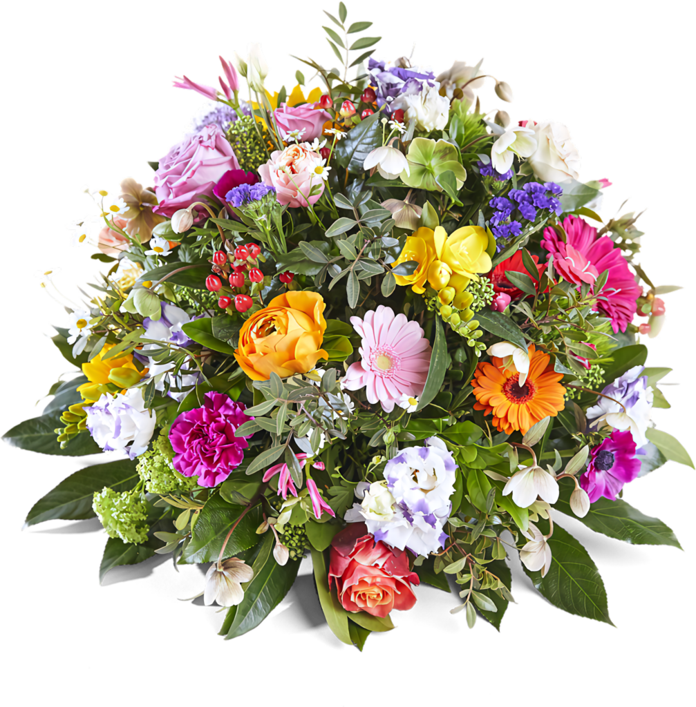 Vibrant Floral Arrangement with Colorful Roses and Daisies Wallpaper