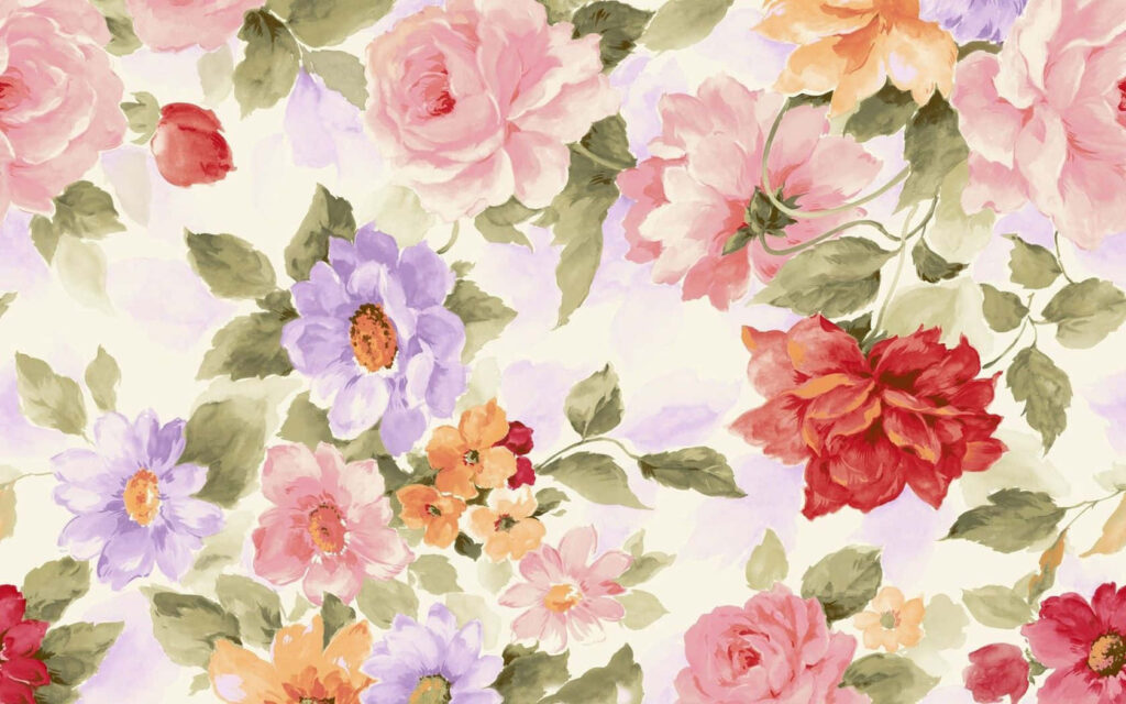 Vibrant Floral Wallpaper: Colorful Roses & Daisies on Soft Background