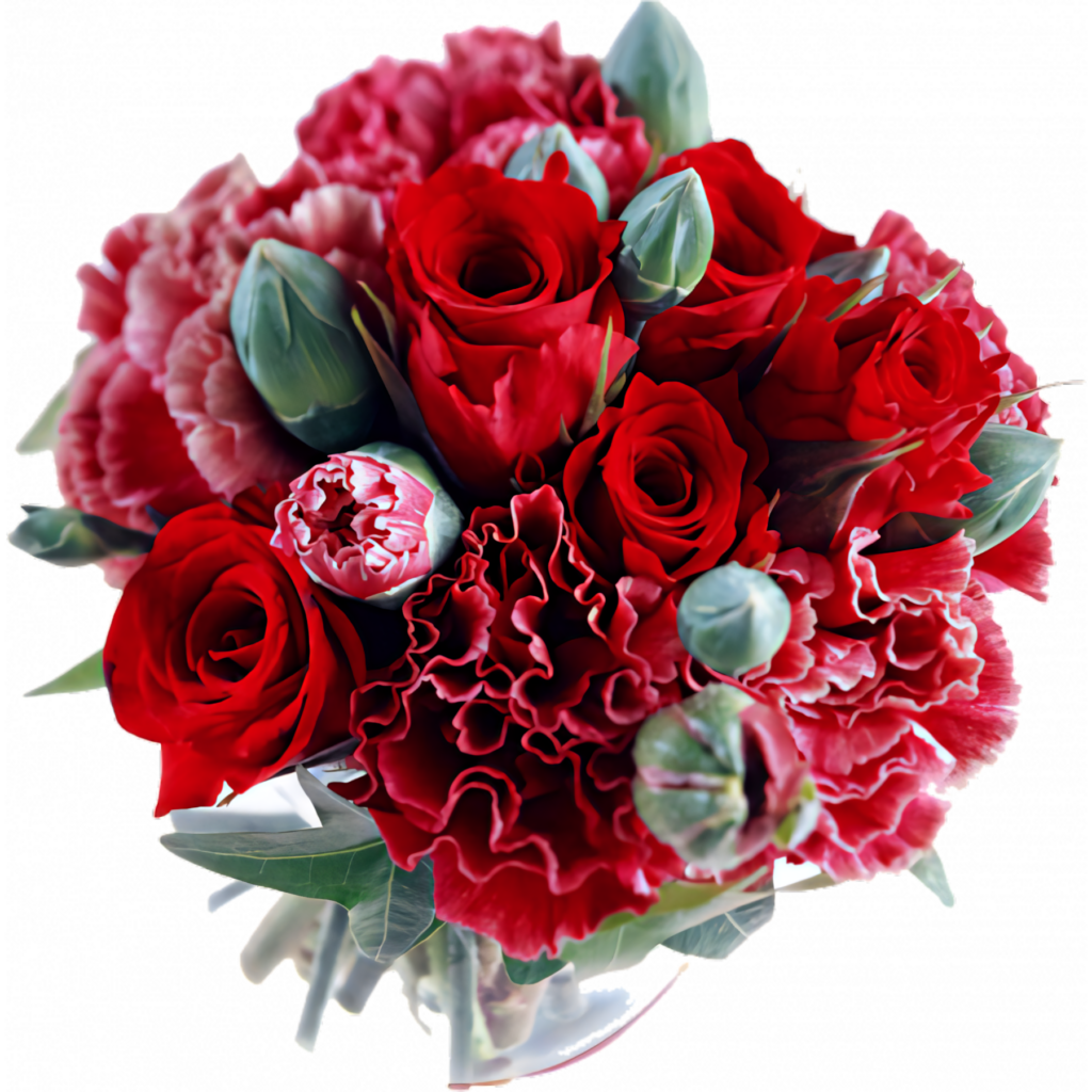 Vibrant Floral Wallpaper: Rich Red Roses & Carnations Background