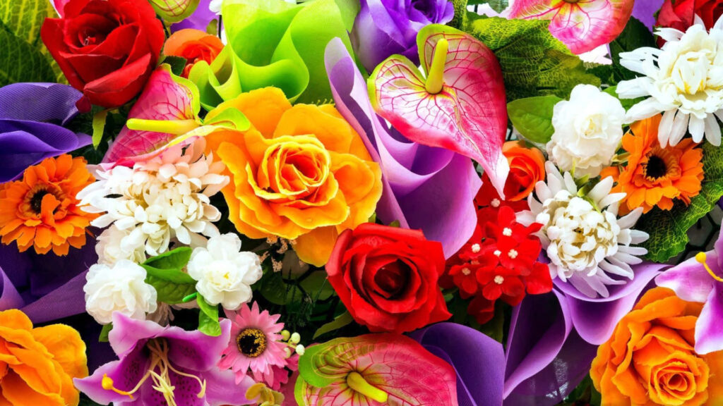 Vibrant Floral Wallpaper: Colorful Roses & Blooms Background