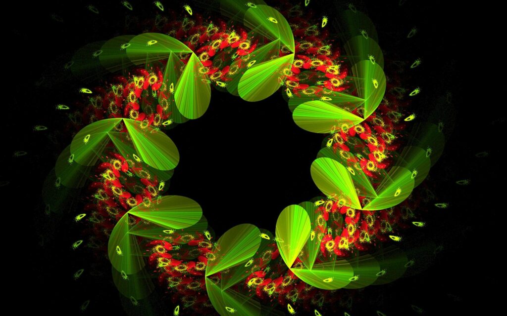 Vibrant Wreath Wallpaper: Intricate Floral Design on Dark Background