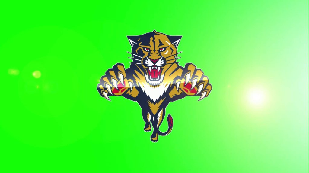 Florida Panthers logo wallpaper vibrant neon green background NHL hockey team pride design