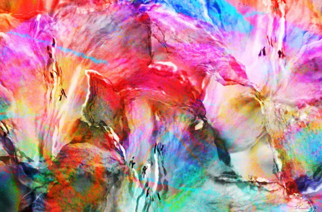 Vibrant Flower Art Wallpaper: Colorful Abstract Petals Design
