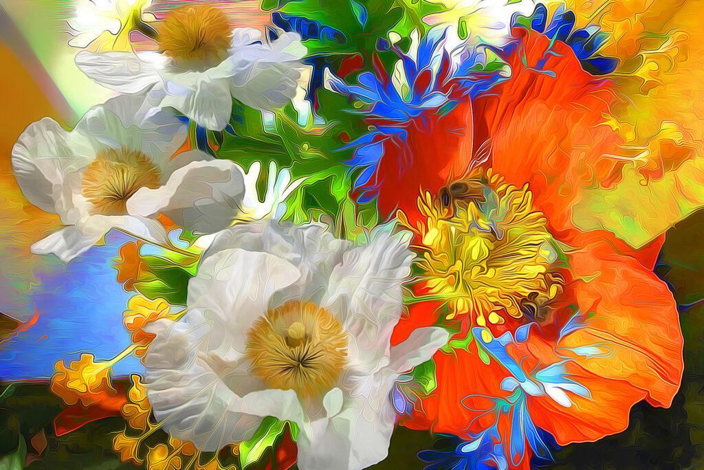 Vibrant Flower Bouquet Wallpaper - Colorful Art for Your Screen