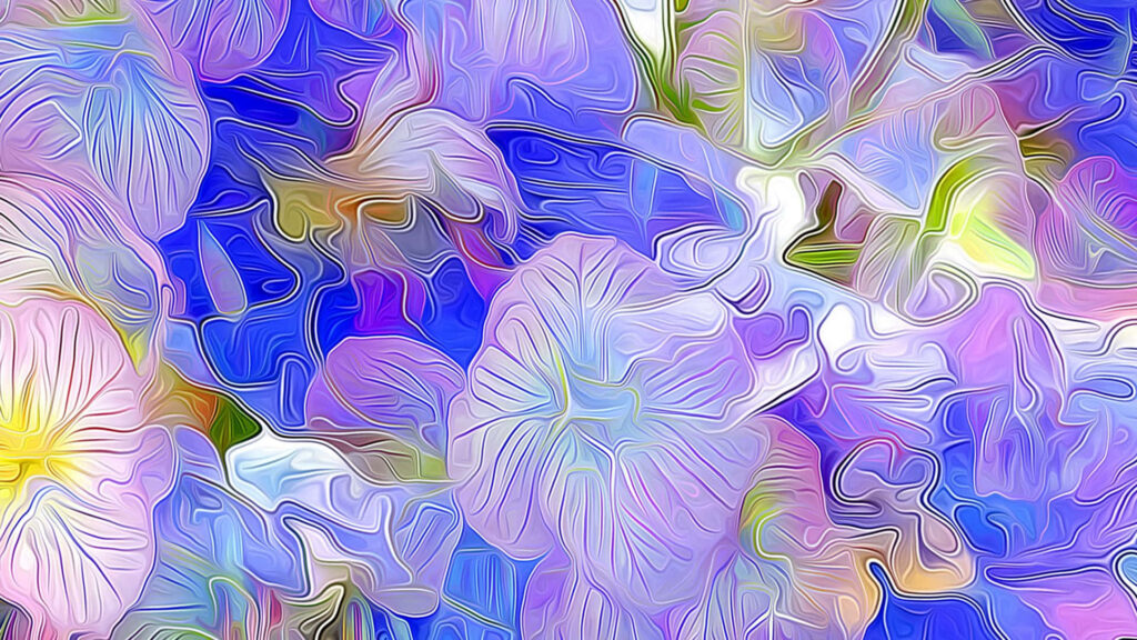 Dynamic Nature: Vibrant Flower Painting with Bold & Soft Hues Wallpaper