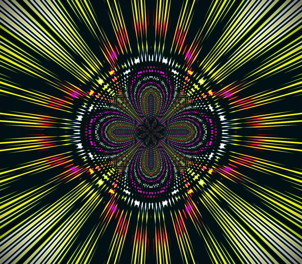 Vibrant Flower Pattern Wallpaper in Bold Yellow, Red & Purple