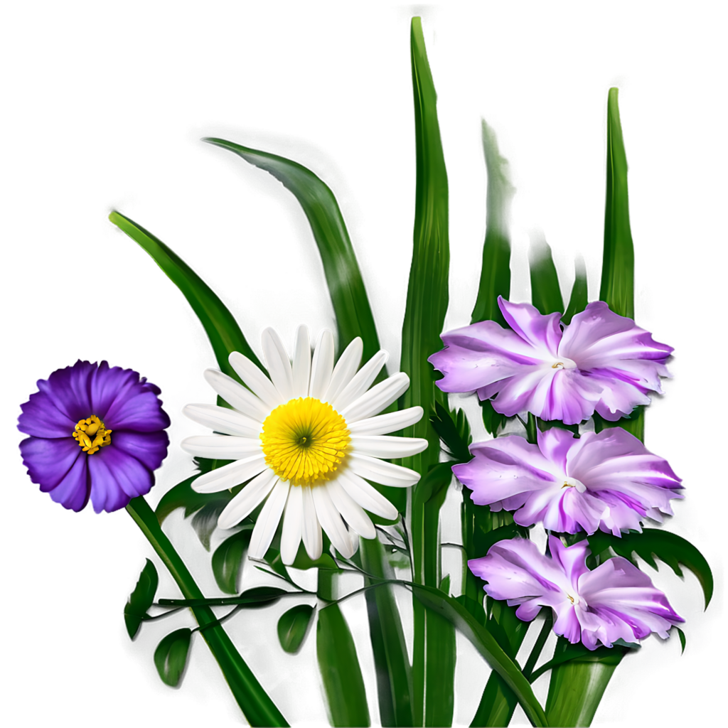 Vibrant Flower Wallpaper: Colorful Blooms & Lush Green Background