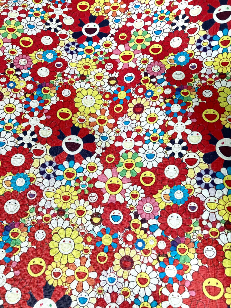 Vibrant Wallpaper of Colorful Smiley Flowers Inspired by Murakami
