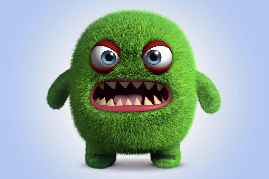 Playful Green Monster Wallpaper: Fun & Vibrant Screen Background