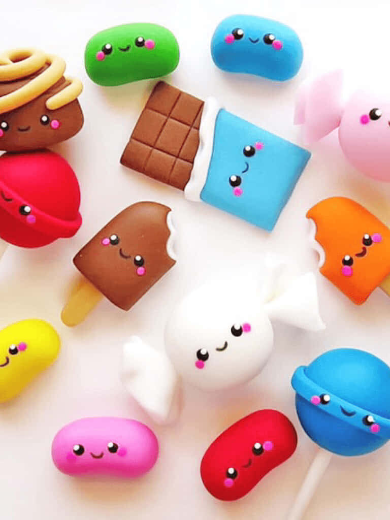 Playful Food-Inspired iPhone Wallpaper: Cute Characters & Colors