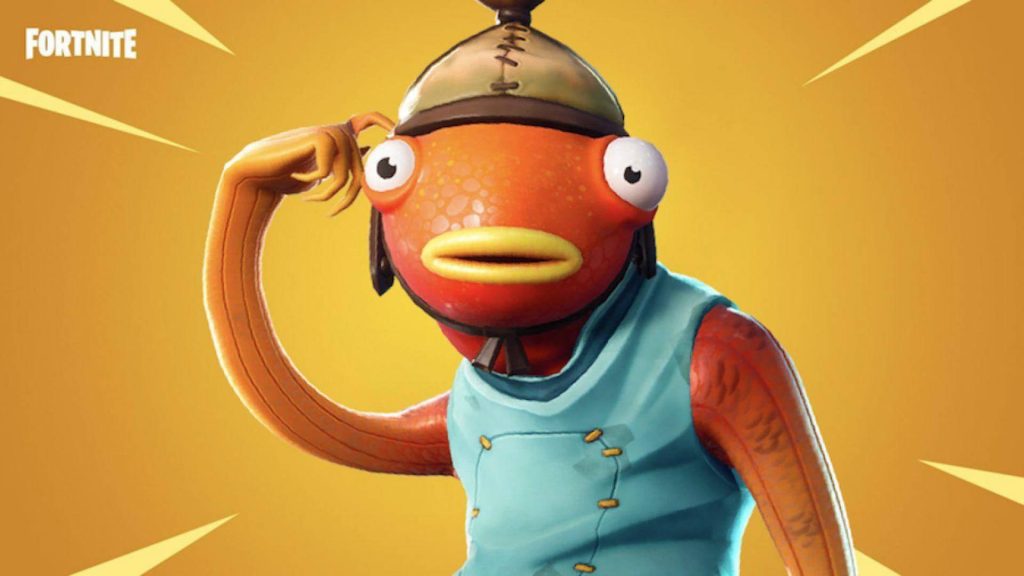 Fortnite Fishstick character wallpaper vibrant 3D art gaming desktop background golden glow