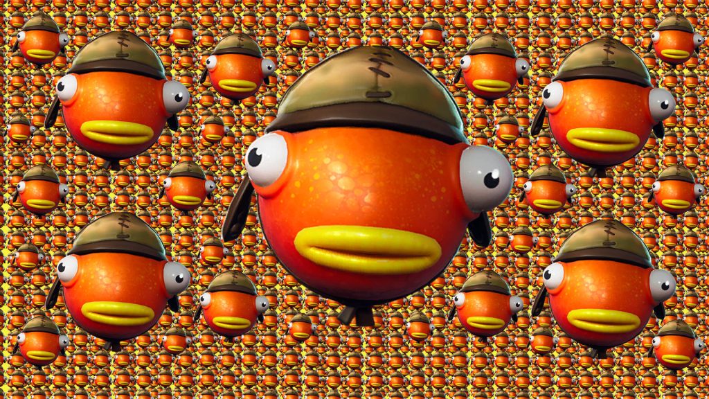 Fortnite Fishstick wallpaper with vibrant seamless pattern and bold HD playful character faces