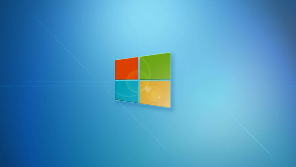 Vibrant Rectangular Windows: A Splash of Hues on a Blue Canvas Wallpaper