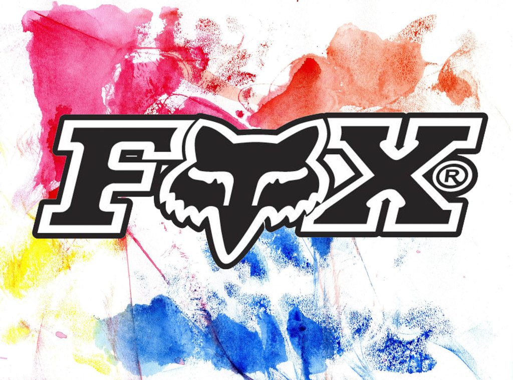Fox Racing logo on vibrant multicolor watercolor splash background motocross wallpaper