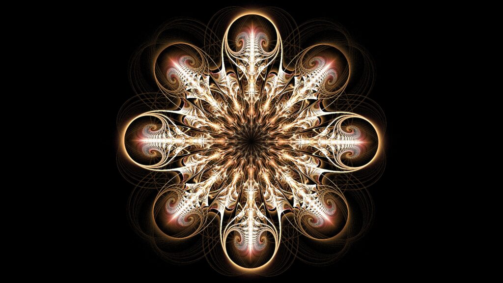 Vibrant Fractal Flower Wallpaper - 3840x2160 Abstract Design