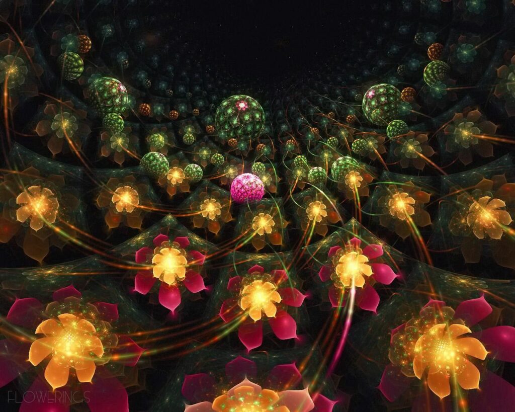 Vibrant Fractal Flower Wallpaper - Captivating 1280x1024 Background