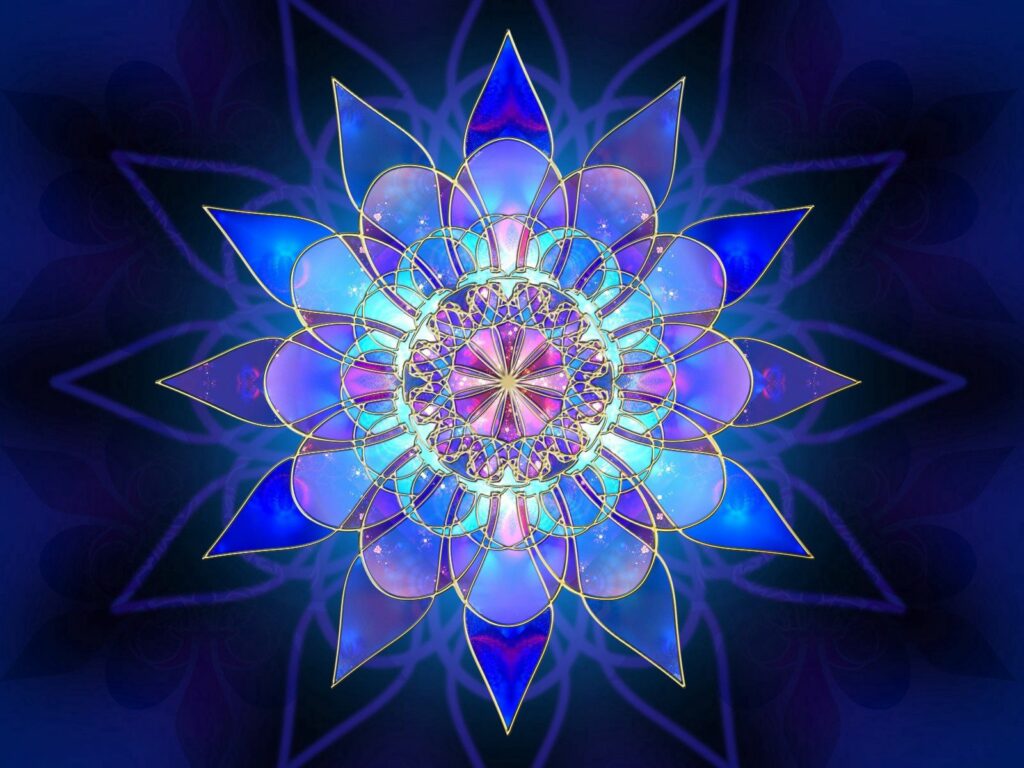 Vibrant Fractal Flower Wallpaper: Hypnotic Kaleidoscopic Pattern