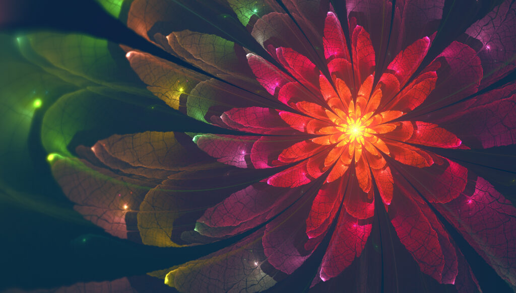 Vibrant Fractal Flower Wallpaper: Colorful Abstract Art 4000x2273