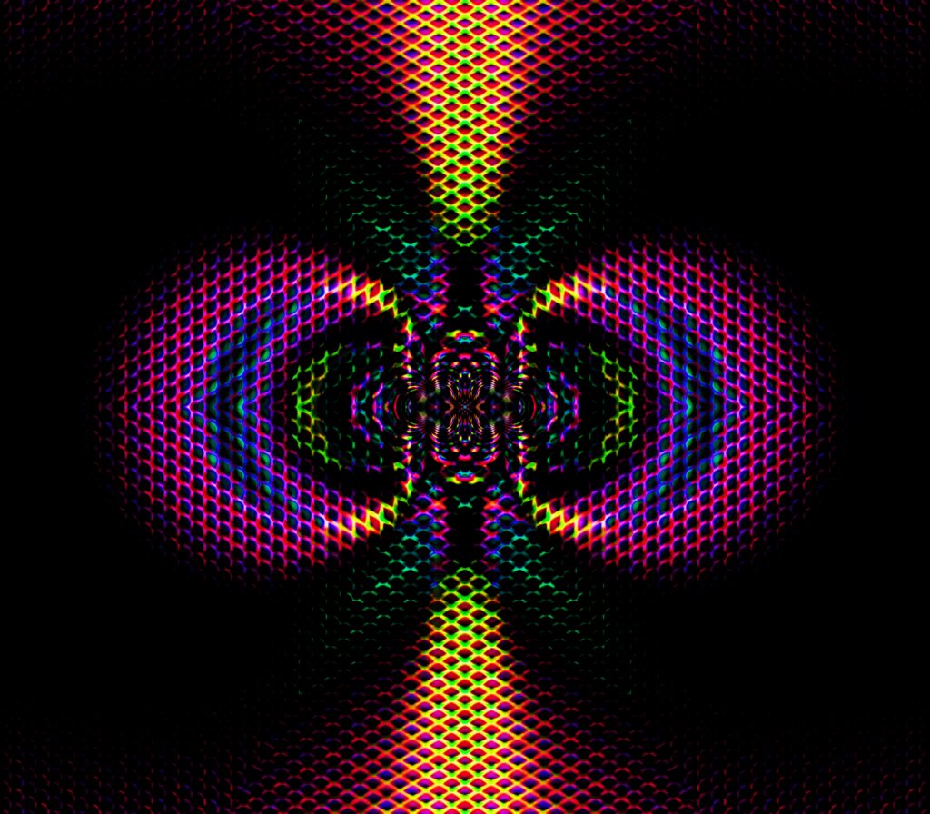 Vibrant Fractal Wallpaper: Colorful Mesh Design Background 6400x5600