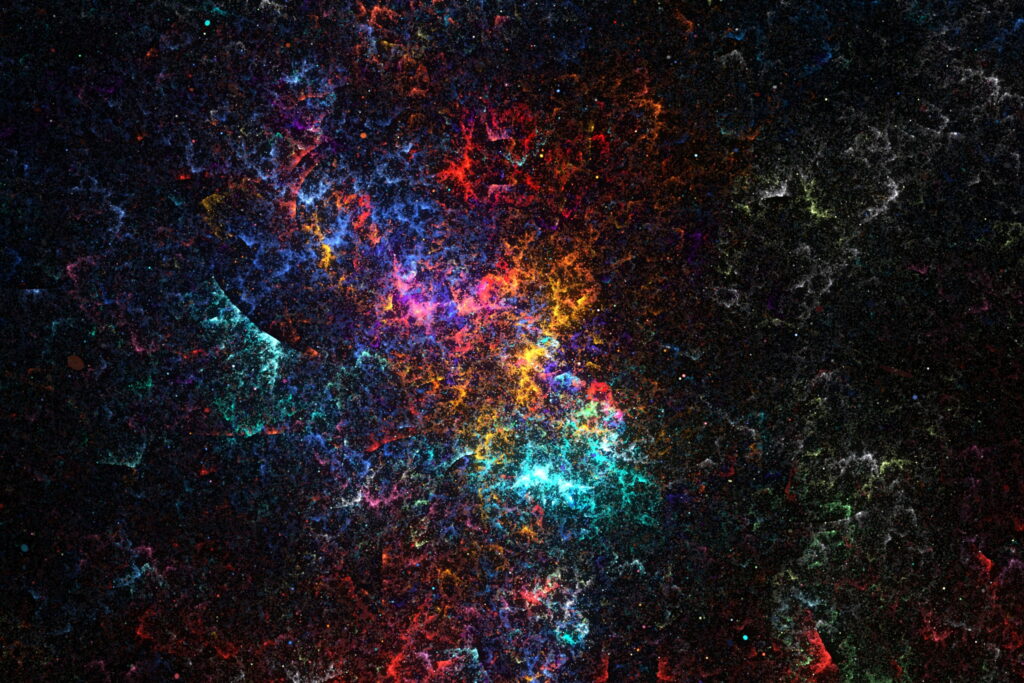 Vibrant Fractal Patterns HD Abstract Cosmic Cloud Wallpaper
