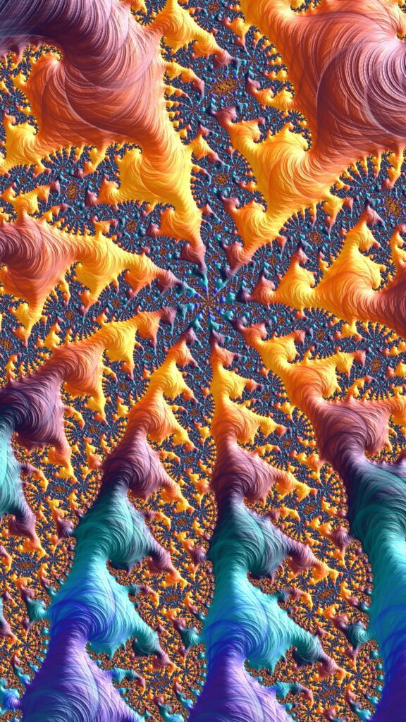 Vibrant Fractal Wallpaper: Mesmerizing 2160x3840 Colorful Background