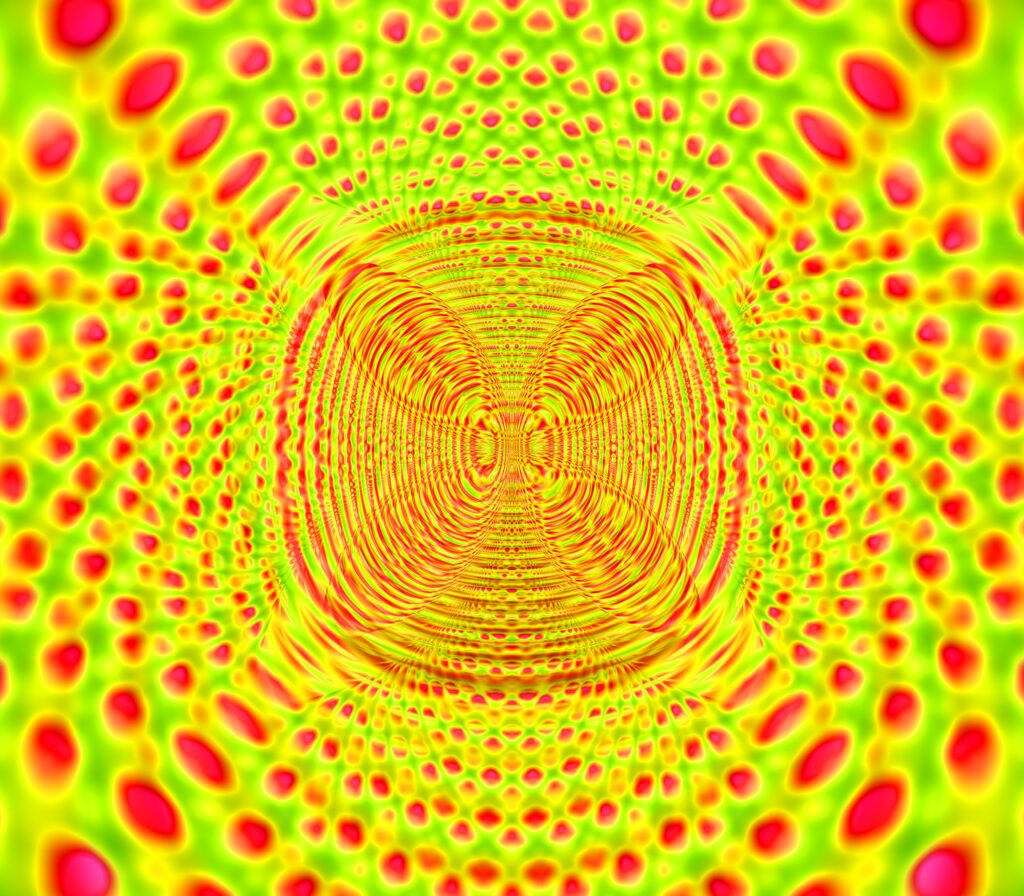 Vibrant Fractal Wallpaper: Abstract Yellow & Red Design Background