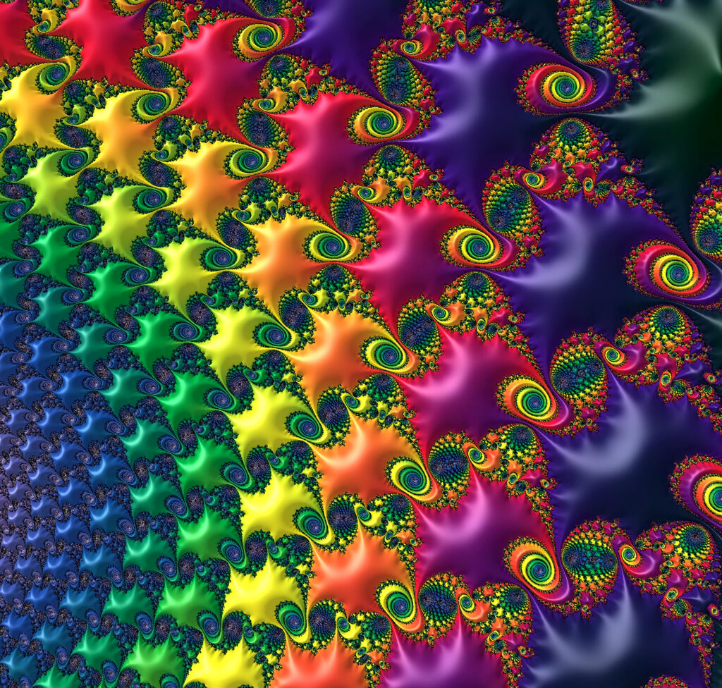 Colorful 3D Fractal Wallpaper: Intricate Swirling Patterns Background