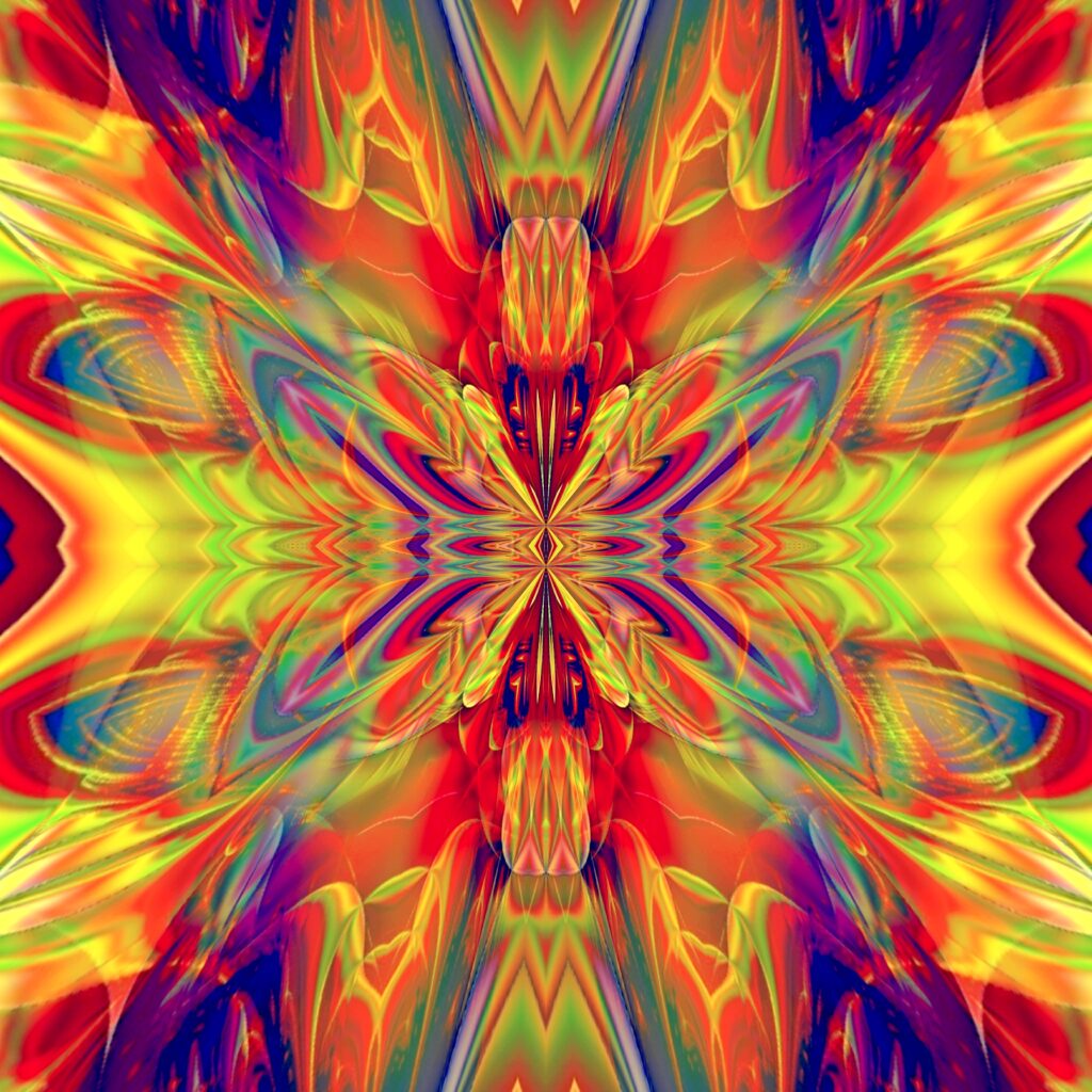 Vibrant Fractal Wallpaper: Colorful Abstract Symmetrical Background