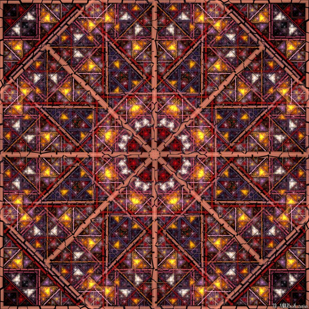 Vibrant 2400x2400 Fractal Wallpaper with Colorful Geometric Patterns