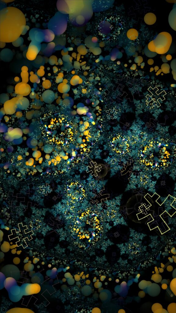 Vibrant Fractal Wallpaper: Intricate Abstract Circles & Shapes
