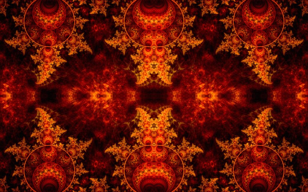 Vibrant Fractal Wallpaper: Fiery Abstract Background Design