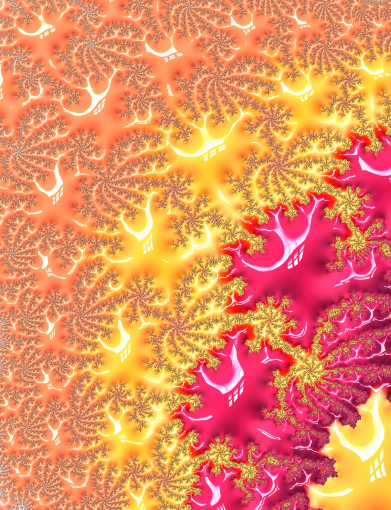 Vibrant Fractal Wallpaper: Warm Gradient Patterns & Textured Design