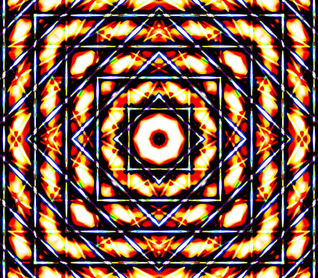Vibrant Fractal Wallpaper: Mesmerizing Interlocking Squares Design