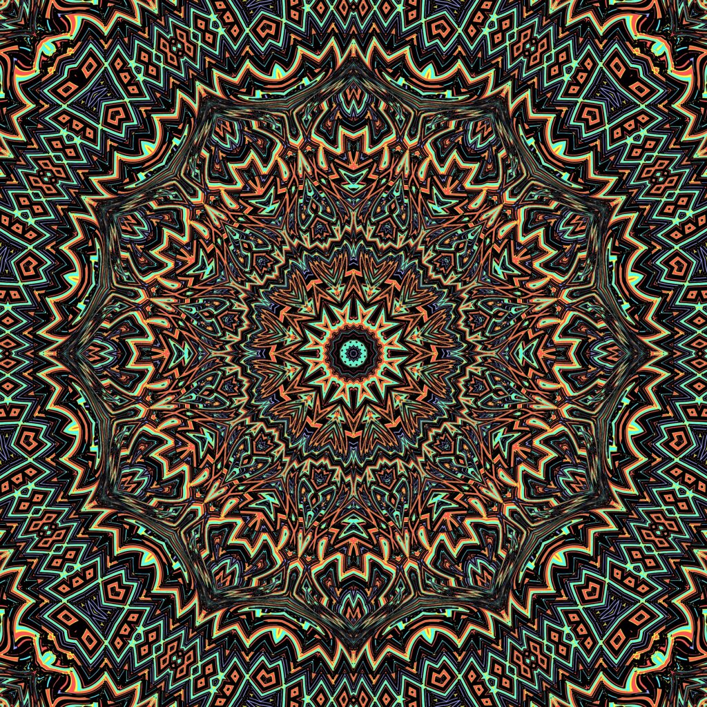 Vibrant Fractal Wallpaper: Mesmerizing Multicolored Kaleidoscope Background