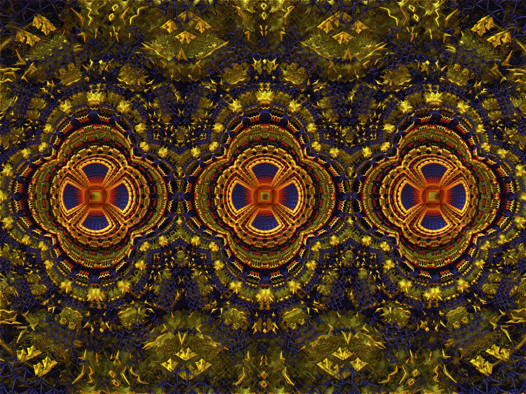 Vibrant Fractal Wallpaper: Intricate Abstract Design in Rich Colors